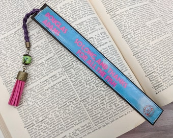 So Long And Thanks For All The Fish Bookmark - Douglas Adams - Leather Bookmark Book Spine Bookmark Unique Bookmark - Tassel Bookmark