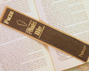 Fools Die Bookmark - Leather Bookmark - Book Spine Bookmark - Literature Gift - Bookish - Book Lover - Unique Bookmarks - Mario Puzo