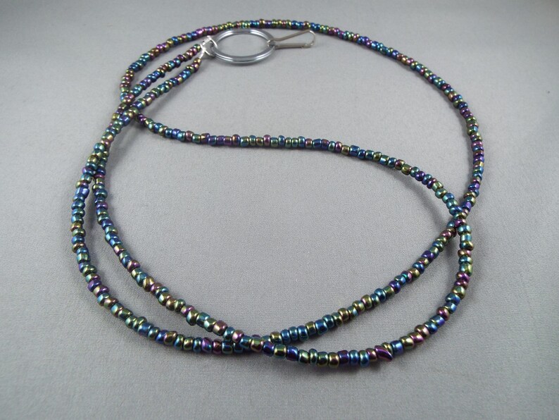 Black Rainbow Beaded ID Badge Holder Lanyard Necklace you Etsy