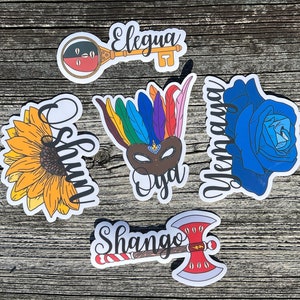 Santeria Santo Santero Stickers, Oshun Decal, Yemaya Sticker, Shango, Elegua Orisha, Oya, Car Hydro Flask Decoration, Journaling Stickers