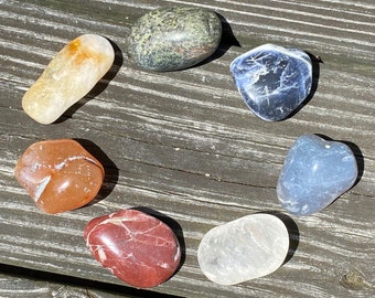 7 Chakra Tumbled Crystal Meditation Set (Extra Large Crystals)