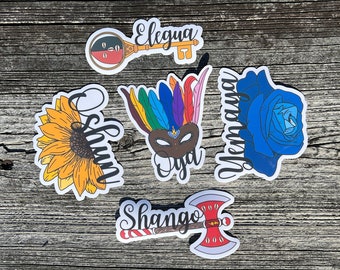 Santeria Orisha Stickers: Waterproof Decals for Journal, Car, Tumbler