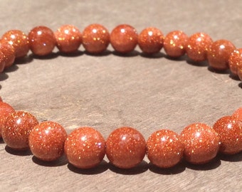 Gold Sandstone Healing Crystal Mala Bracelet