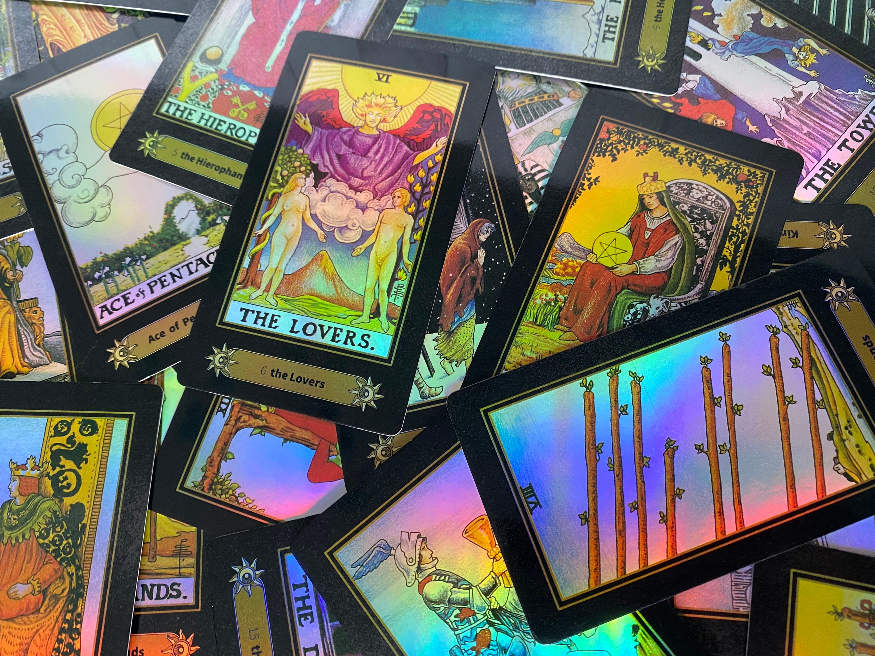 Holographic Tarot Cards: 78-card A.E. Waite Deck - Etsy Holographic Tarot Cards: 78-card A.E. Waite Deck - Etsy