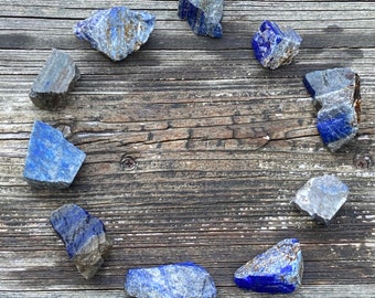 Lapiz Lazuli Raw Chunk Healing Crystal | Pyrite & Calcite Heavy