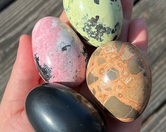 Fertility & Rebirth Crystal Egg Rhodonite, Serpentine, Black Onyx, Leopardite Jasper