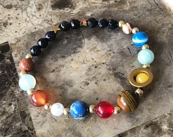 Solar System Healing Crystal Mala Bracelet