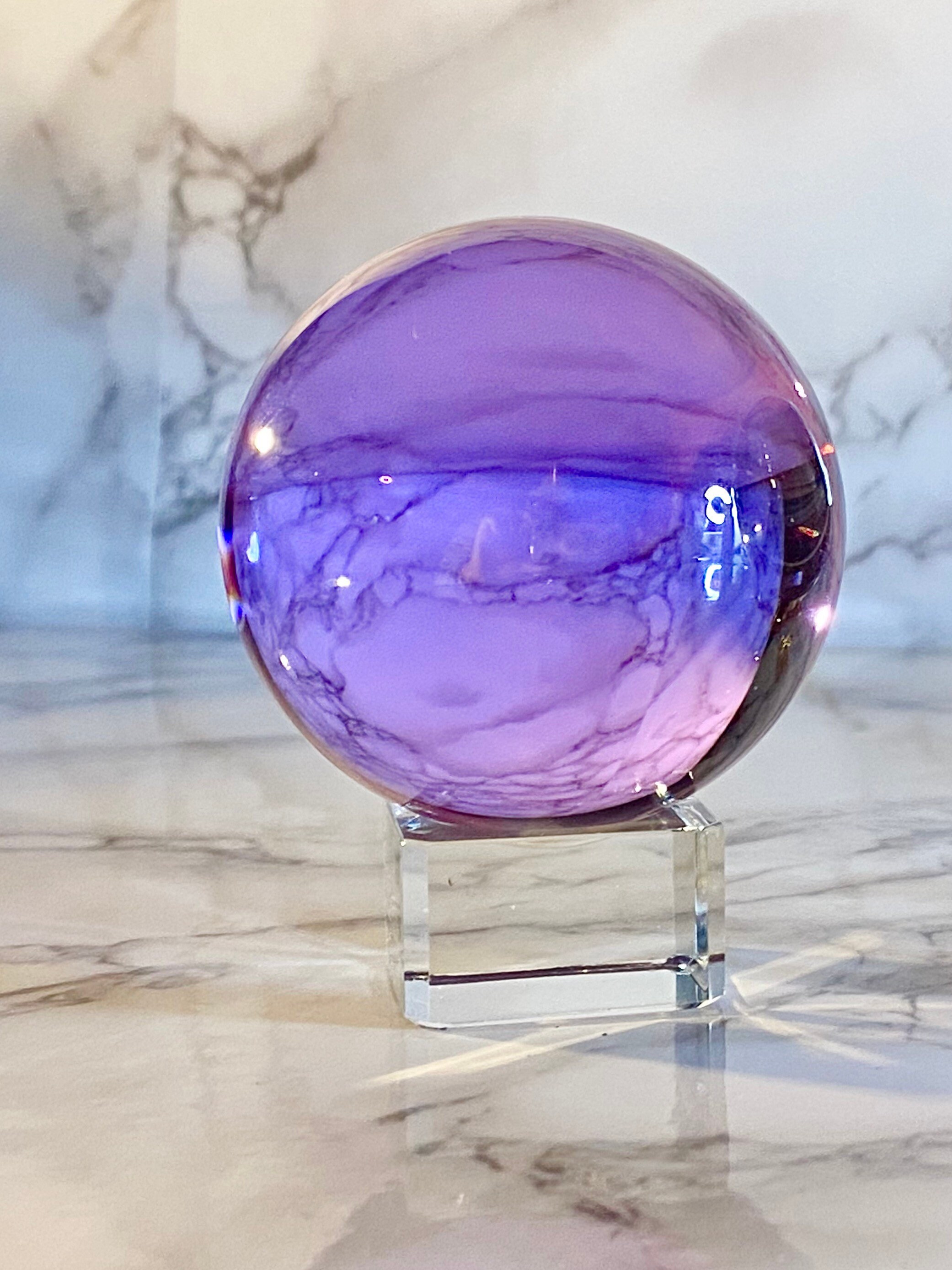 60mm Amethyst Purple Quartz Crystal Ball With Wooden Stand Healing Crystal  Divination Tool -  Sweden