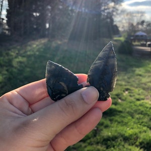 Black Obsidian Dragon Glass Arrow Heads Healing Crystals