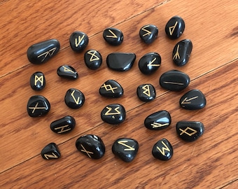 Black Tourmaline Ancient Rune Set