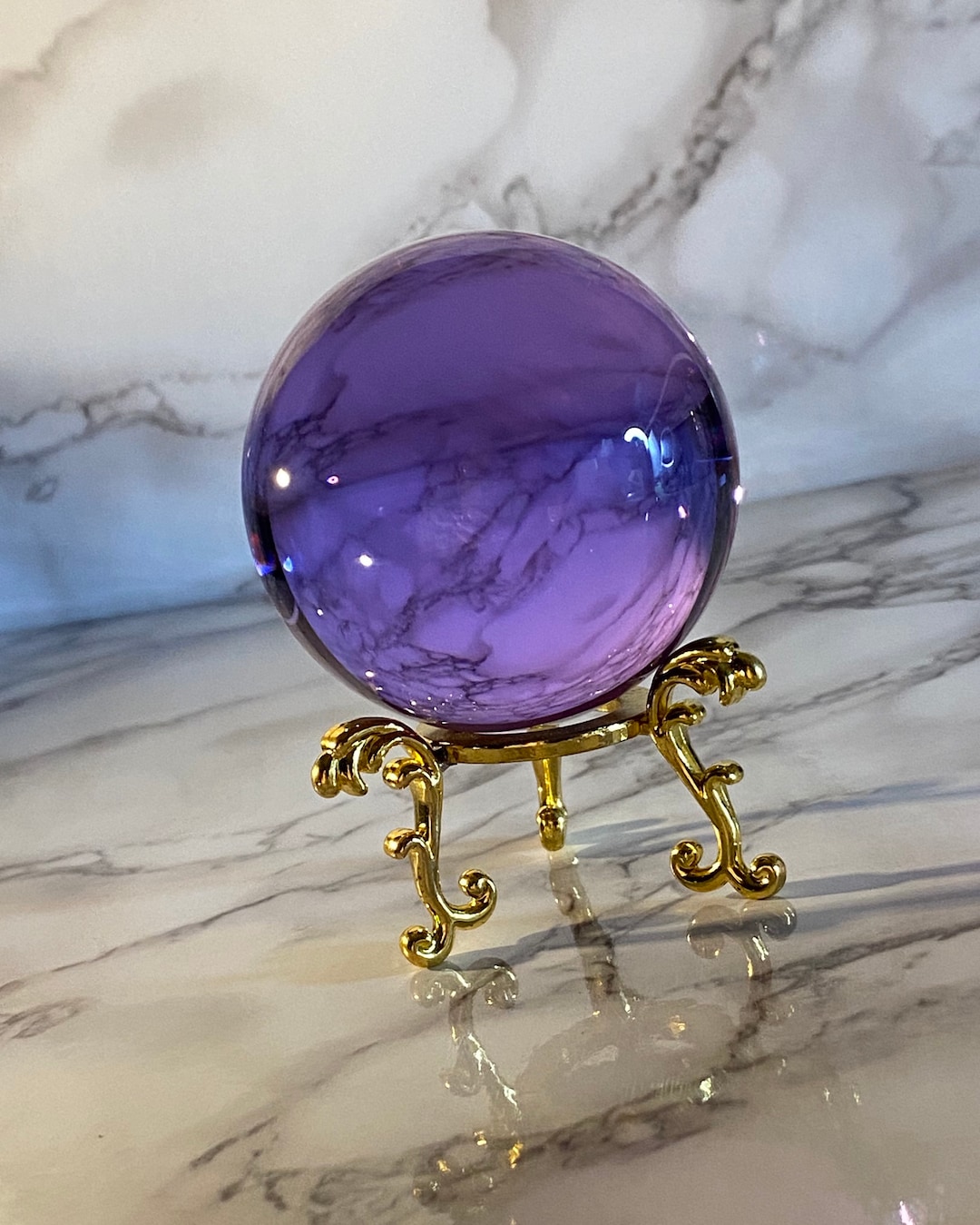 60mm Amethyst Purple Quartz Crystal Ball With Wooden Stand Healing Crystal  Divination Tool -  Sweden