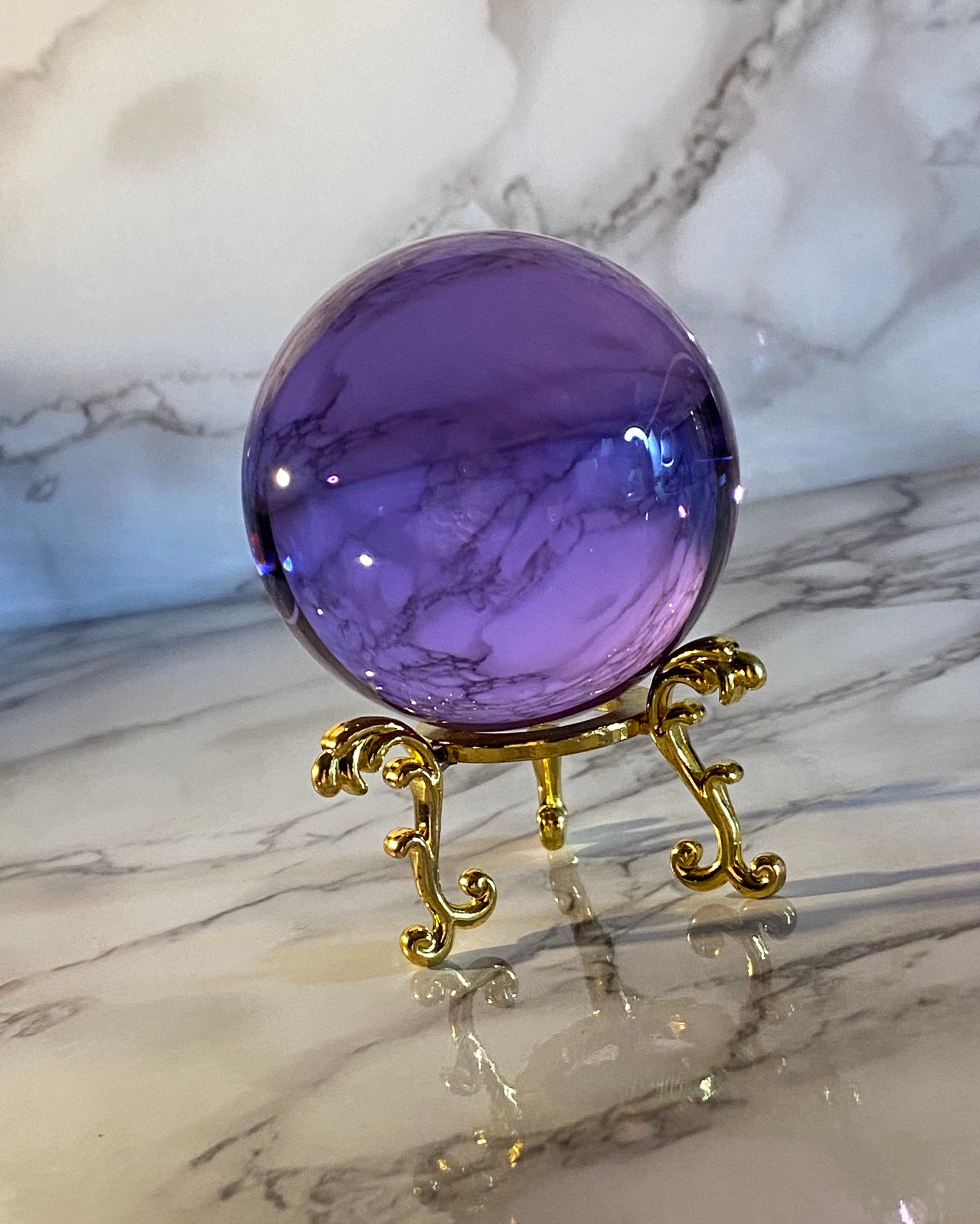60mm Amethyst Purple Quartz Crystal Ball With Wooden Stand Healing Crystal  Divination Tool 