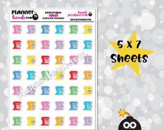 Clearance: Vinyl Small Mixer Removable Planner Stickers