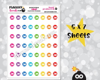 Vinyl Swimming Dot Removable Planner Stickers