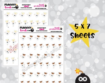 Clearance: Vinyl Brunette/Blonde Karate girl/boy Removable Planner Stickers