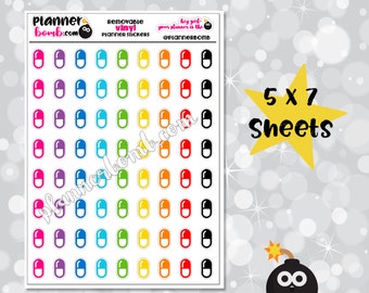 Vinyl Pill Removable Planner Stickers