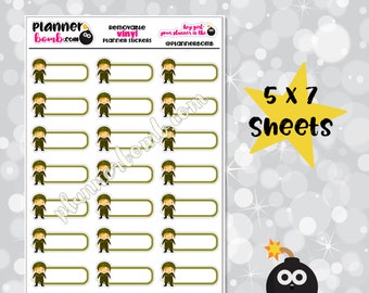 Clearance: Vinyl Army Event Removable Planner Stickers