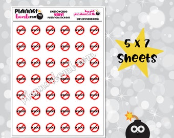 Vinyl No School Removable Planner Stickers