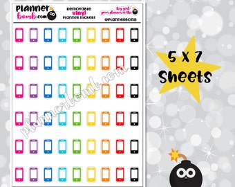 Clearance: Vinyl Cell Phone Removable Planner Stickers