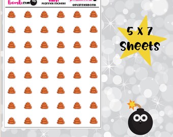 Vinyl poo Removable Planner Stickers