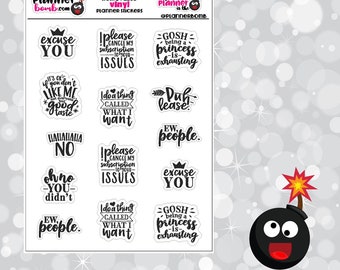 Sassy Planner Quote stickers - removable vinyl planner stickers