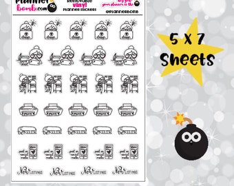 Clearance: Vinyl Shop Owner Planner Girl Removable Planner Stickers