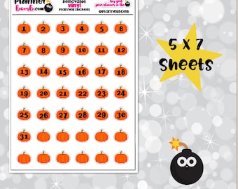 Clearance: Vinyl Halloween countdown or date covers Planner Stickers