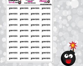 Groceries Vinyl Removable Planner Stickers