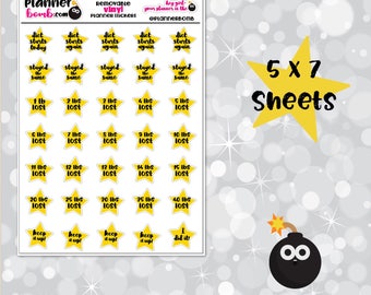 Clearance: Vinyl Diet Starts Again Planner Stickers