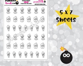 Clearance: Vinyl Planner Girl Removable Planner Stickers
