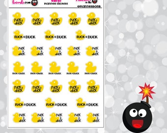 Fuck a Duck Planner Stickers - removable vinyl planner stickers