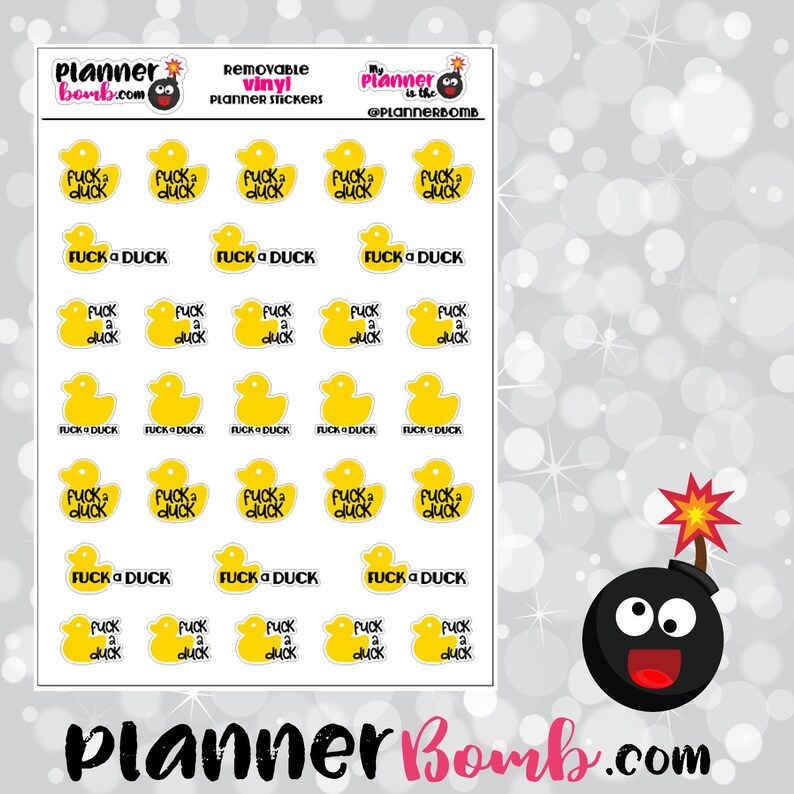 Fuck a Duck Planner Stickers removable vinyl planner stickers image 1