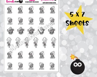 Clearance: Vinyl Bad Day Planner Girl Removable Planner Stickers