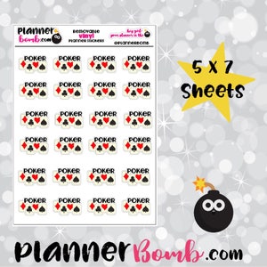 Poker Removable Planner Stickers