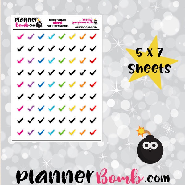 Vinyl Check Mark Removable Planner Stickers