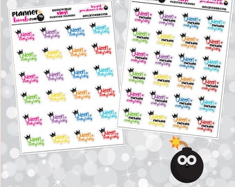 Clearance: Vinyl Queen of Everything (or f*cking everything) Removable Planner Stickers