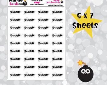 Clearance: Piano Cursive Vinyl Removable Planner Stickers