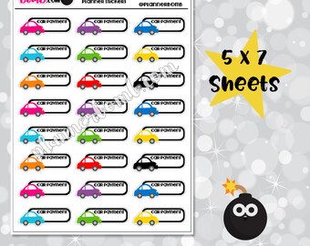 Clearance: Vinyl Car Event Removable Planner Stickers