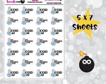 Clearance: Vinyl Cold Af Removable Vinyl Planner Stickers
