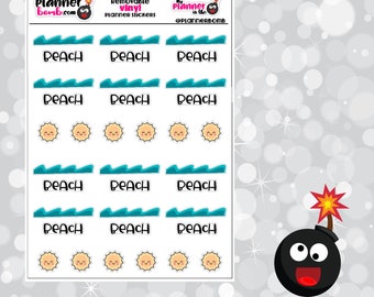 Clearance: Beach day Vinyl Removable Planner Stickers