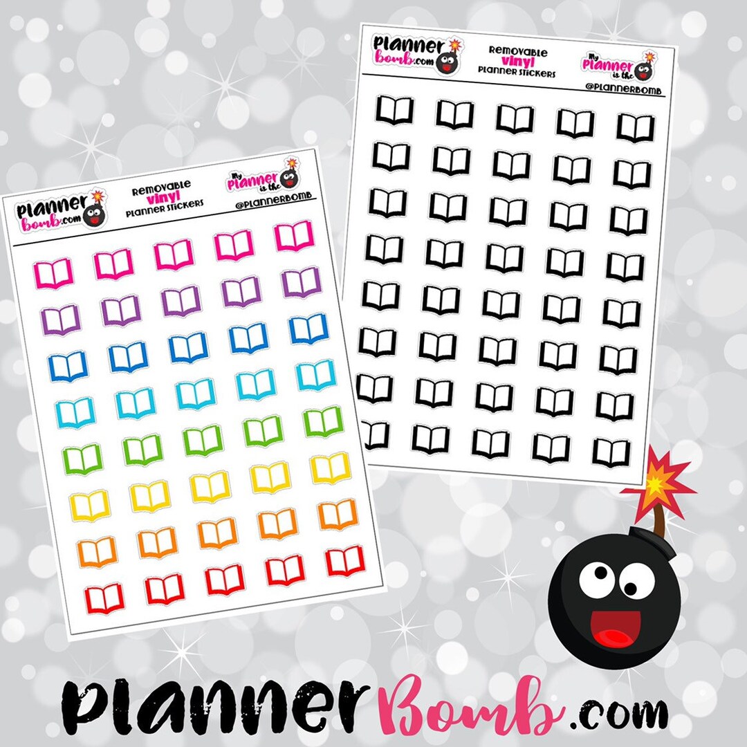 Open Book Reading Stickers Removable Vinyl Planner Stickers - Etsy