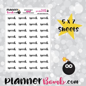 Clearance: Speech Cursive Vinyl Removable Planner Stickers