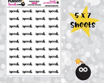 Clearance: Speech Cursive Vinyl Removable Planner Stickers