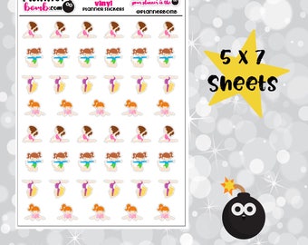 Vinyl Gymnastic girl Removable Planner Stickers