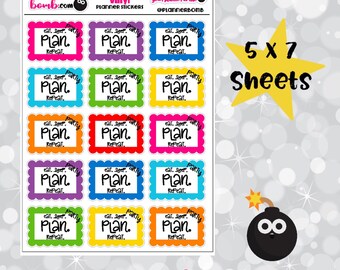 Clearance: Eat Sleep Plan Party - Half Boxes Planner Stickers