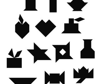 TANGRAM ブラック ジップアップベスト Tangram 191 Silhouettes Solutions Patterns Direct Download