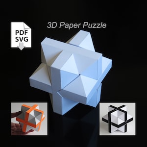 foglio di costruzione pulsante "Croce" carta 3D Puzzle pdf pulsante bava Croce Design fai da te origami ad incastro arte pieghevole cinese
