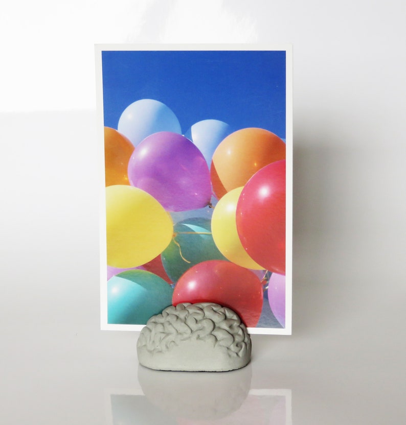 concrete brain card holders, brain, gray matter, postcard, business card, desk accessories photo holder, think concrete office image 5