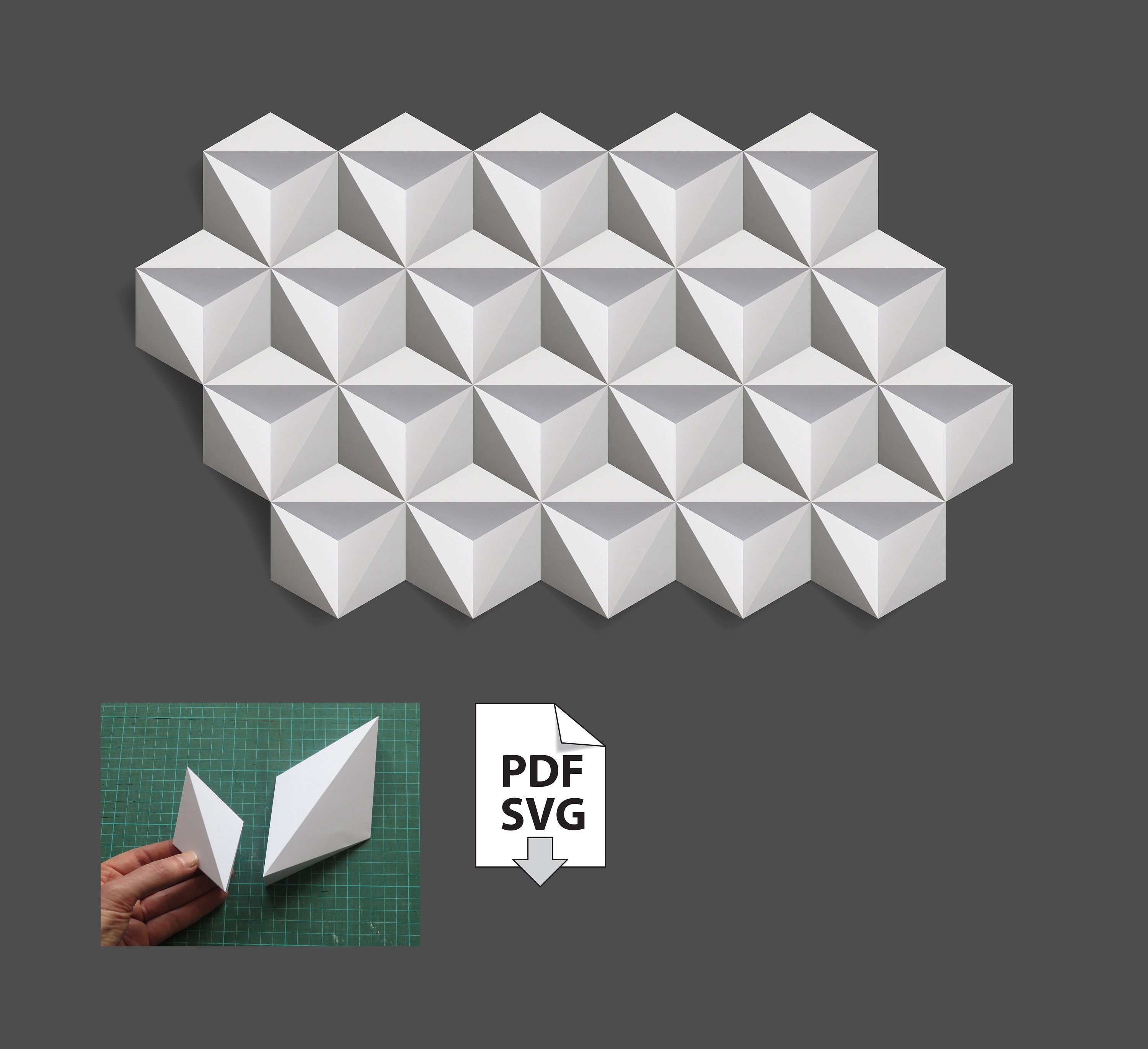 Geometric White Paper Wall Art - Moduuli White Cloud — King Kong