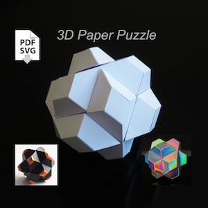 Papercraft Knot &quot;Diamond&quot; 3D interlocking burr Puzzle interactive object Paper Design DIY art &quot;chinese puzzle&quot; math mathematics geometry